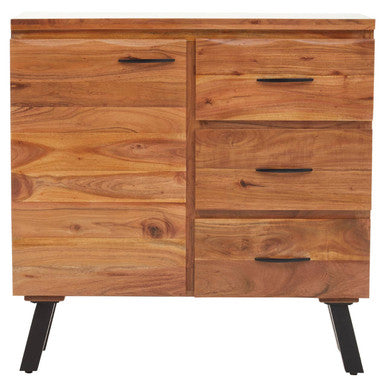 Nashik Small Acacia Acacia Wood Black Industrial Sideboard