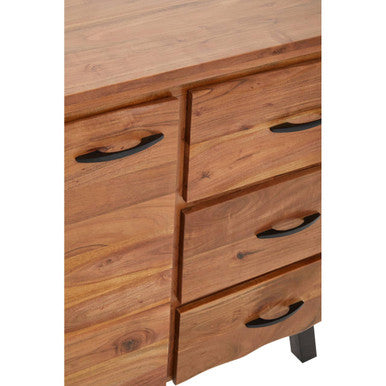 Nashik Small Acacia Acacia Wood Black Industrial Sideboard