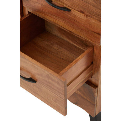 Nashik Small Acacia Acacia Wood Black Industrial Sideboard