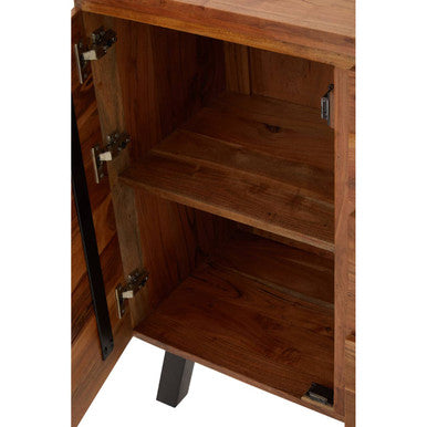 Nashik Small Acacia Acacia Wood Black Industrial Sideboard