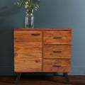 Nashik Small Acacia Acacia Wood Black Industrial Sideboard