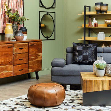 Two Tone Natural Bamboo Square Coffee Table With Dark Ebony Base, Gabor