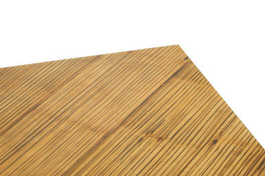 Two Tone Natural Bamboo Square Coffee Table With Dark Ebony Base, Gabor