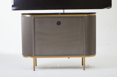 Dervio Grey Two Door Sideboard With Black Marble Top