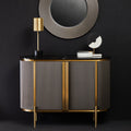 Dervio Grey Two Door Sideboard With Black Marble Top
