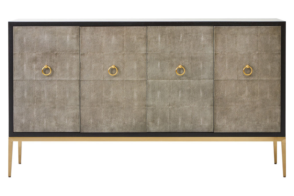 Deruta Grey Shagreen 4 Door Sideboard