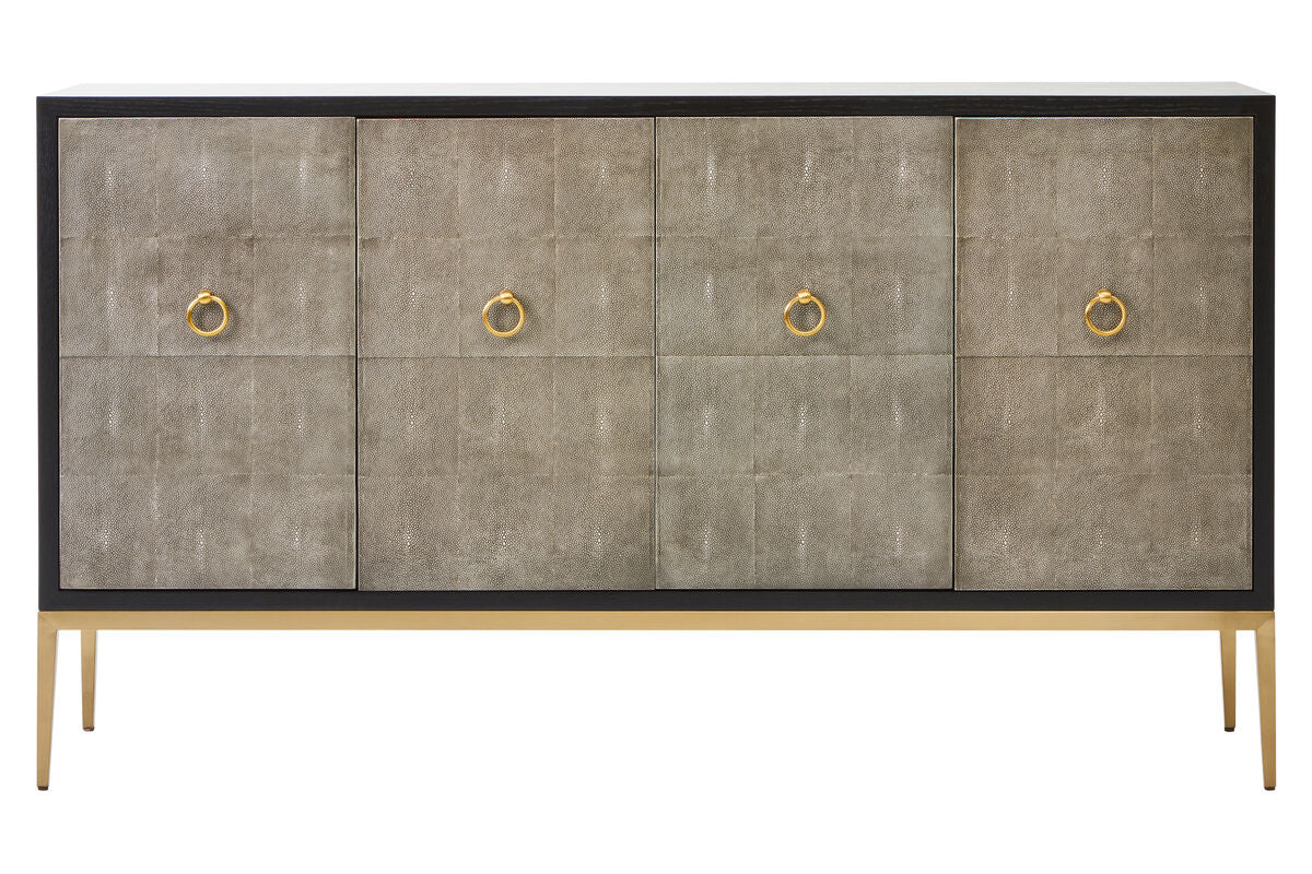 Deruta Grey Shagreen 4 Door Sideboard