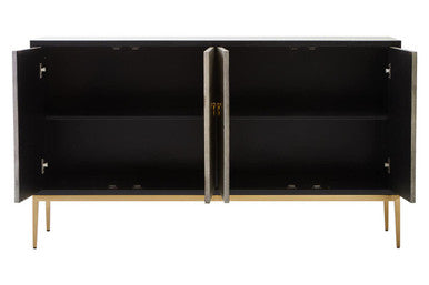 Deruta Grey Shagreen 4 Door Sideboard