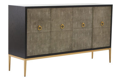 Deruta Grey Shagreen 4 Door Sideboard