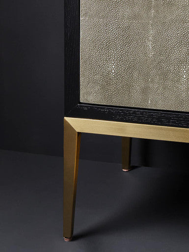 Deruta Grey Shagreen 4 Door Sideboard