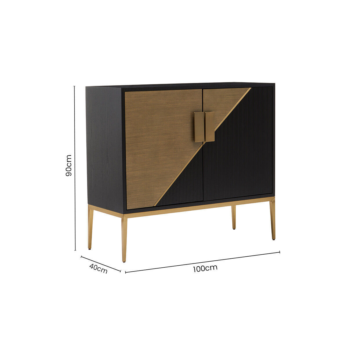 Davoli Black & Gold Two Door Sideboard