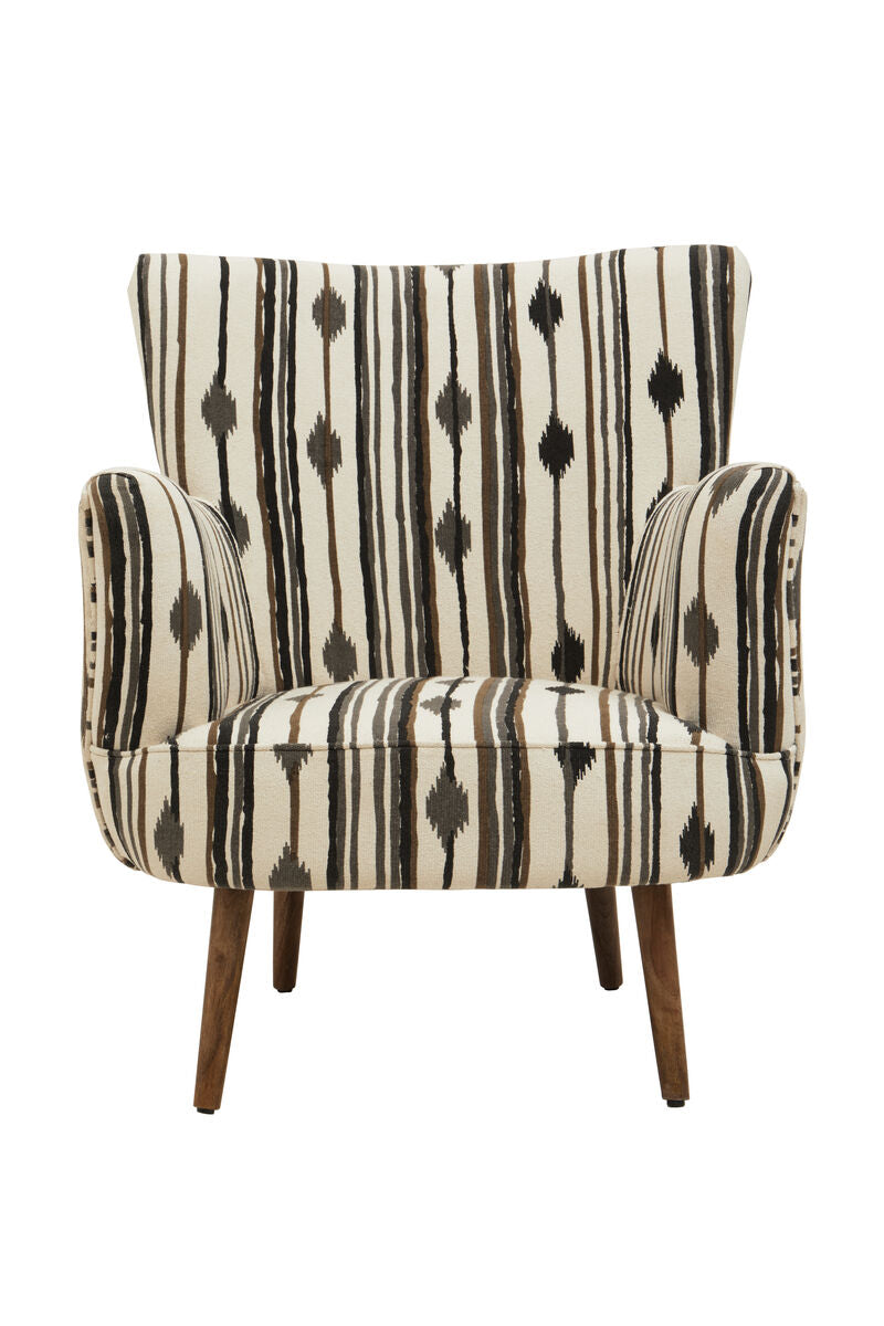 Cefena Black & White Chair With Flared Arms