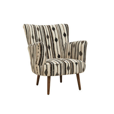 Cefena Black & White Chair With Flared Arms