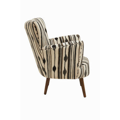 Cefena Black & White Chair With Flared Arms