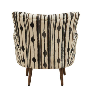 Cefena Black & White Chair With Flared Arms
