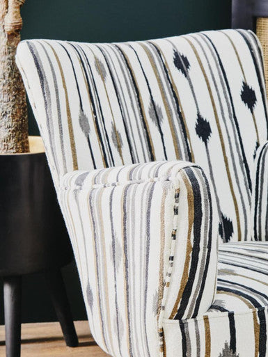 Cefena Black & White Chair With Flared Arms