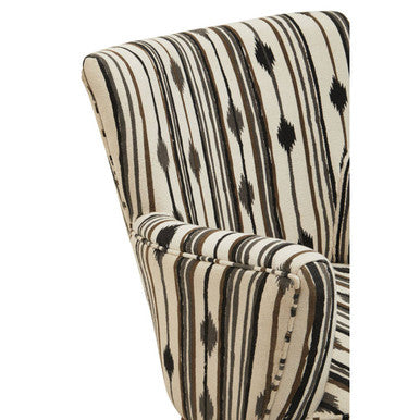 Cefena Black & White Chair With Flared Arms