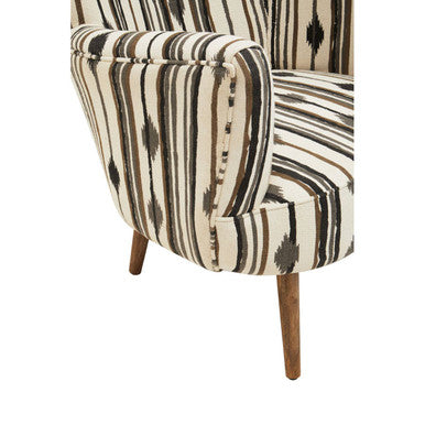 Cefena Black & White Chair With Flared Arms