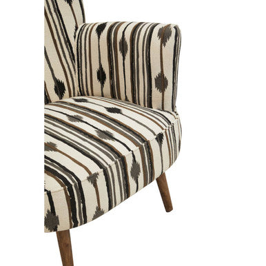 Cefena Black & White Chair With Flared Arms