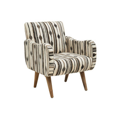 Cefena Black & White Chair With Straight Arms