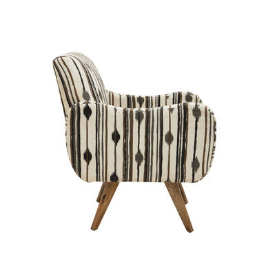 Cefena Black & White Chair With Straight Arms