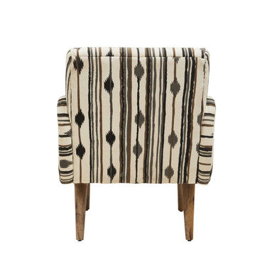 Cefena Black & White Chair With Straight Arms