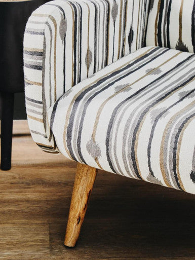 Cefena Black & White Chair With Straight Arms