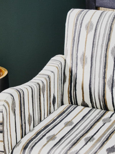 Cefena Black & White Chair With Straight Arms