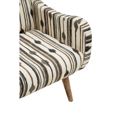 Cefena Black & White Chair With Straight Arms