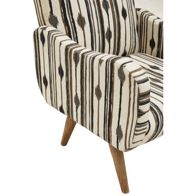 Cefena Black & White Chair With Straight Arms