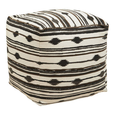 Cefena Square Pouffe White Contemporary