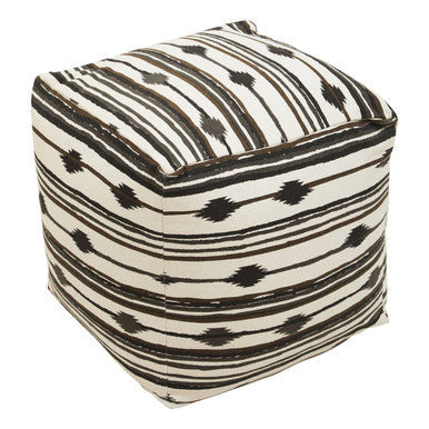 Cefena Square Pouffe White Contemporary