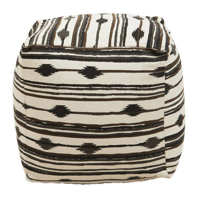 Cefena Square Pouffe White Contemporary