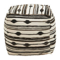 Cefena Square Pouffe White Contemporary