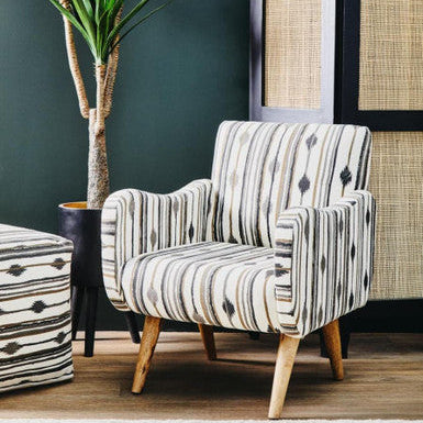 Cefena Square Pouffe White Contemporary