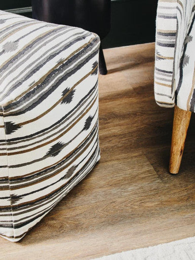 Cefena Square Pouffe White Contemporary