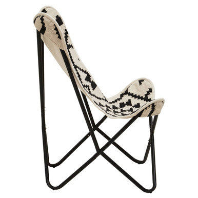 Cefena Black & White Butterfly Chair