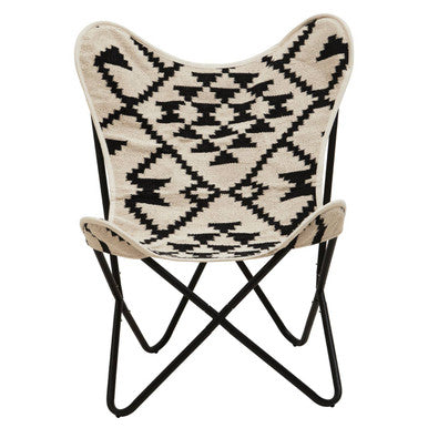 Cefena Black & White Butterfly Chair