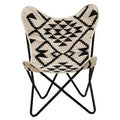 Cefena Black & White Butterfly Chair