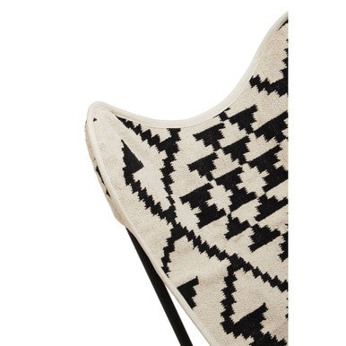 Cefena Black & White Butterfly Chair