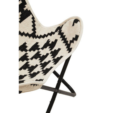 Cefena Black & White Butterfly Chair