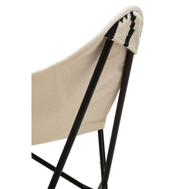 Cefena Black & White Butterfly Chair