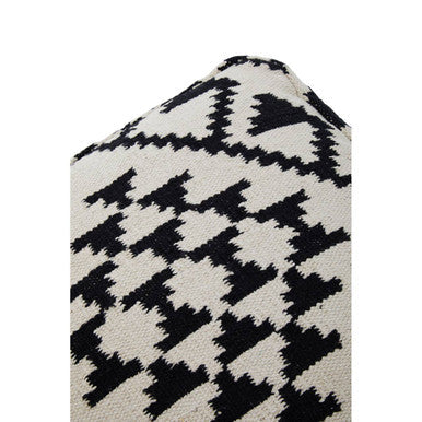Cefena Square Black & White Patterned Pouffe