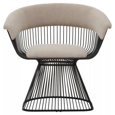 Vogue Mink Velvet & Black Frame Chair