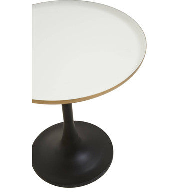 Corra White Marble Side Table With Column Base