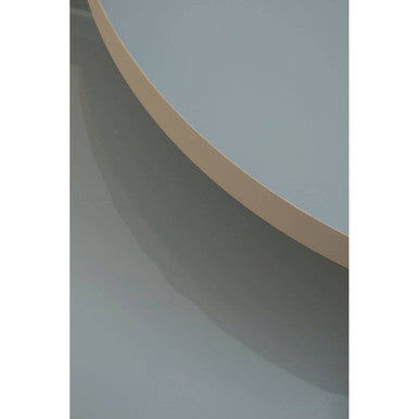 Set Of 3 Grey Enamel Top Nesting Ide Tables With Gold X-Base Legs, Corra
