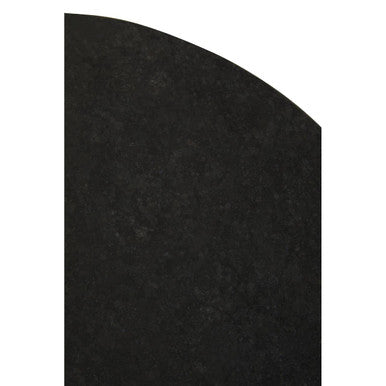Black Marble Top Side Table With Gold Geometric Sledge Base, Corra