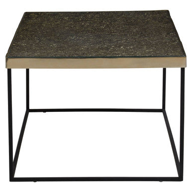 Gold Coffee Table With Black Metal Interconnected Legs, Akola