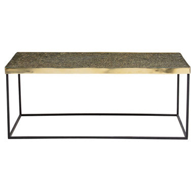 Gold Coffee Table With Black Metal Interconnected Legs, Akola