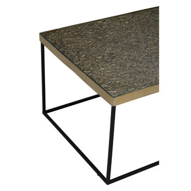 Gold Coffee Table With Black Metal Interconnected Legs, Akola